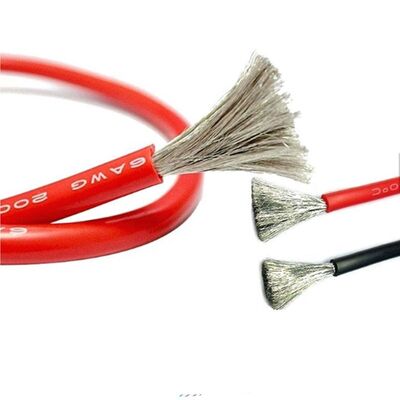 High Temperature Silicone Wire Battery Cable with 200C Rated Temperature 600V Rated Voltage and Tinned Copper Conductor